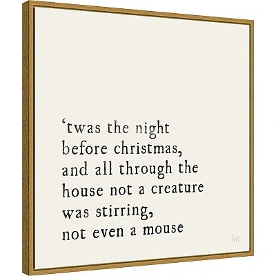 Kirkland's Twas The Night Gold Framed Canvas Art Print In Multi