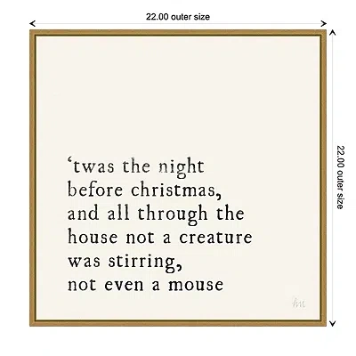 Kirkland's Twas The Night Gold Framed Canvas Art Print In Multi