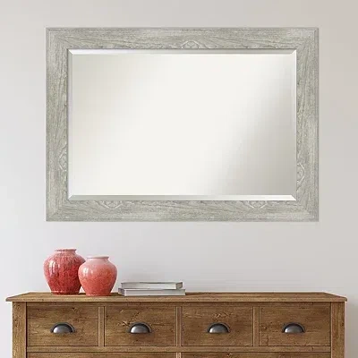 Kirkland's Dove Gray Scoop Frame Beveled Mirror In Gray