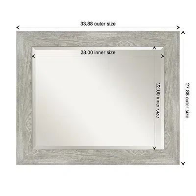 Kirkland's Dove Gray Scoop Frame Beveled Mirror In Gray
