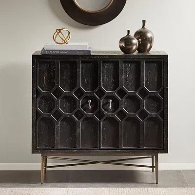 Kirkland's Wood Honeycomb 2-door Storage Cabinet In Brown