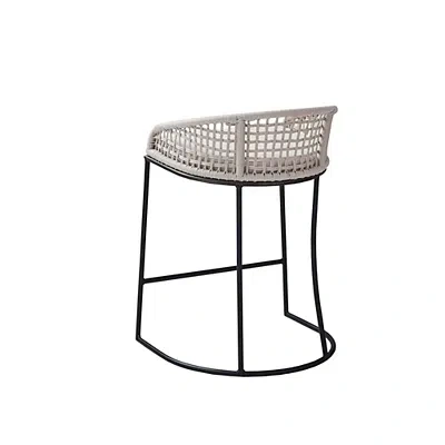 Kirkland's Rustic White Woven Rope Back Counter Stool In White