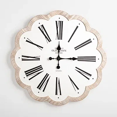 Kirkland's Adelyn Scalloped Edge Wood Clock In White