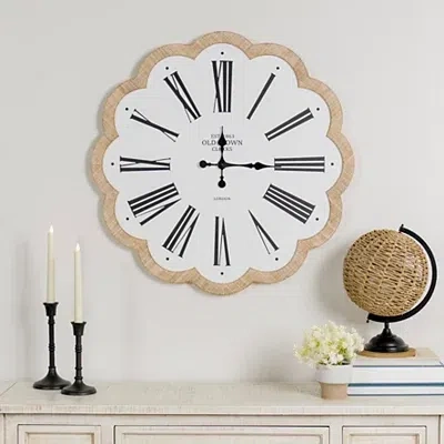 Kirkland's Adelyn Scalloped Edge Wood Clock In White