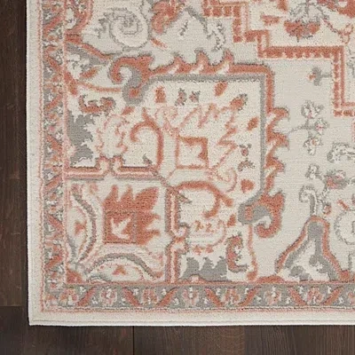 Kirkland's Rose Floral Medallion Area Rug In Neutral
