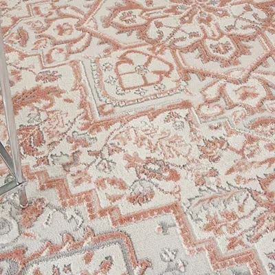 Kirkland's Rose Floral Medallion Area Rug In Neutral