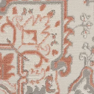 Kirkland's Rose Floral Medallion Area Rug In Neutral