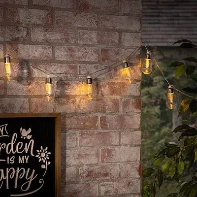 Kirkland's Glass Bulb Solar Outdoor String Lights In Multi