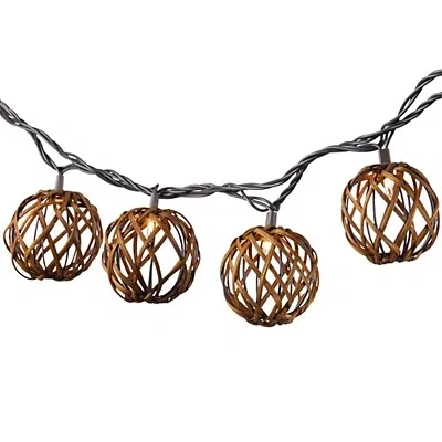Kirkland's Woven Rattan Bulb Outdoor String Lights In Multi