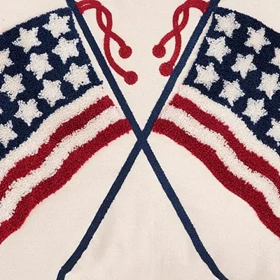Kirkland's Tufted Double Usa Flag Lumbar Pillow In Multi