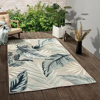 Kirkland's Ferns And Palms Indoor/outdoor Area Rug In Multi