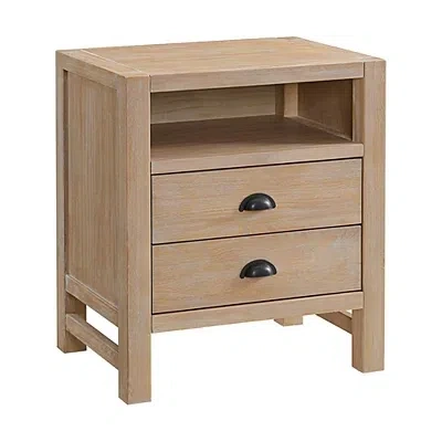 Kirkland's Wood Grain Open Storage Nightstand In Black