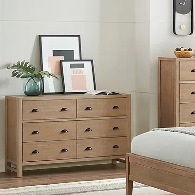 Kirkland's Wood Grain 6-drawer Dresser In Brown