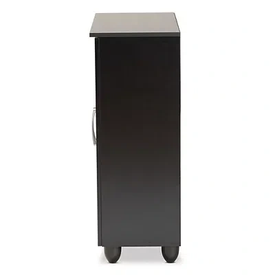 Kirkland's Wood Cut-out Shoe Storage Cabinet In Black