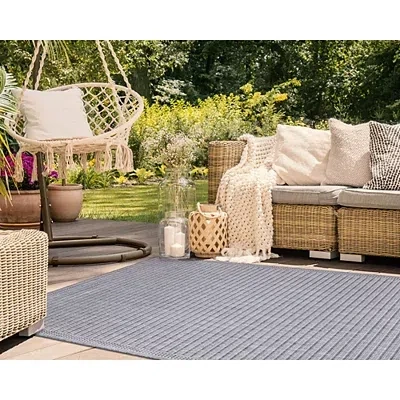 Kirkland's Kaya Navy Gradient Indoor/outdoor Area Rug In Purple