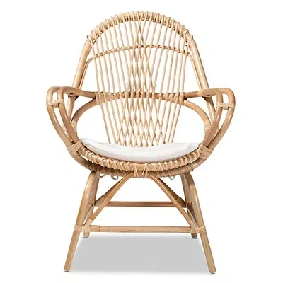 Kirkland's Open Woven Rattan Accent Chair In White