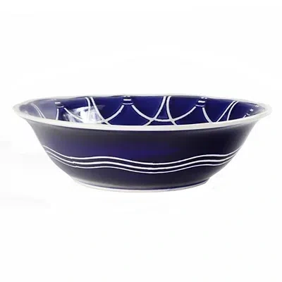 Kirkland's Pip Vintage Blue Floral Serving Bowl In Blue