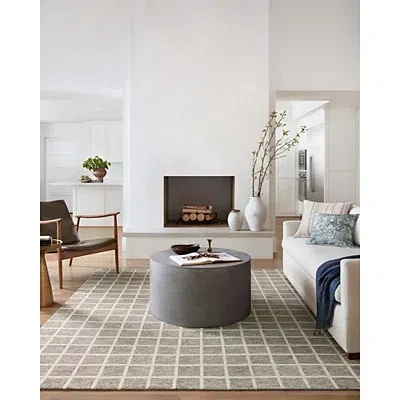 Kirkland's Chris Loves Julia X Loloi Polly Gray Grid Rug In Brown