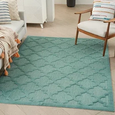 Kirkland's Seaglass Trellis Outdoor Area Rug In Multi