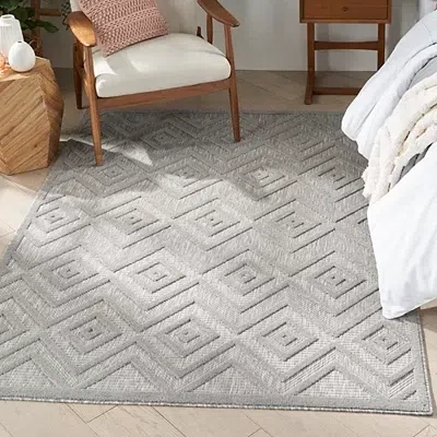Kirkland's Gray Diamond Indoor/outdoor Area Rug In Gray