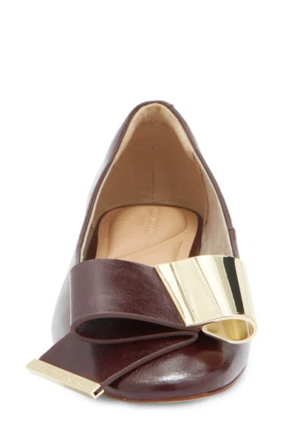 Ted Baker London Darcy Bow Flat In Burgundy
