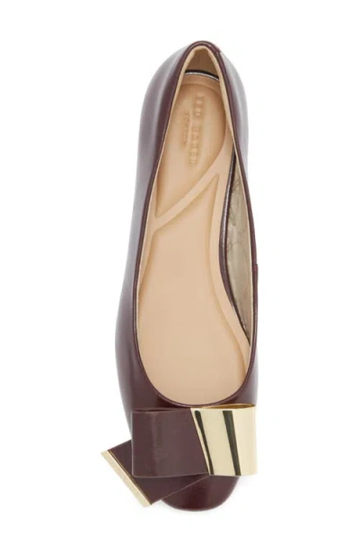Ted Baker London Darcy Bow Flat In Burgundy