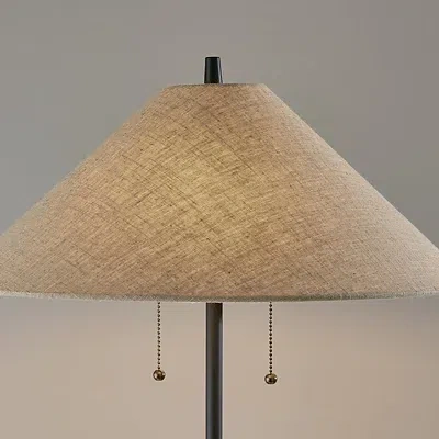 Kirkland's Metal Walnut Flare Pulls Floor Lamp In Black