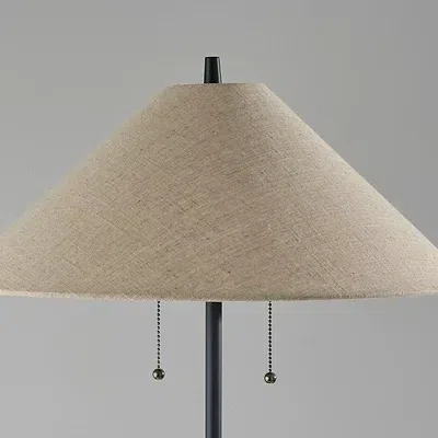 Kirkland's Metal Walnut Flare Pulls Floor Lamp In Black