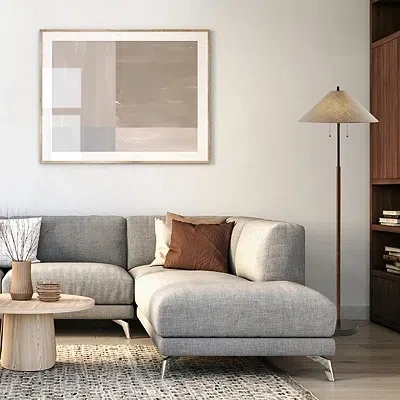 Kirkland's Metal Walnut Flare Pulls Floor Lamp In Black