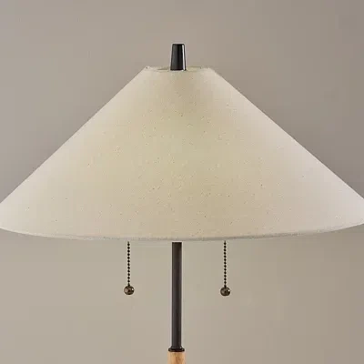 Kirkland's Wood Flare Two-bulb Table Lamp In Brown