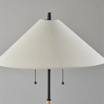 Kirkland's Wood Flare Two-bulb Table Lamp In Brown