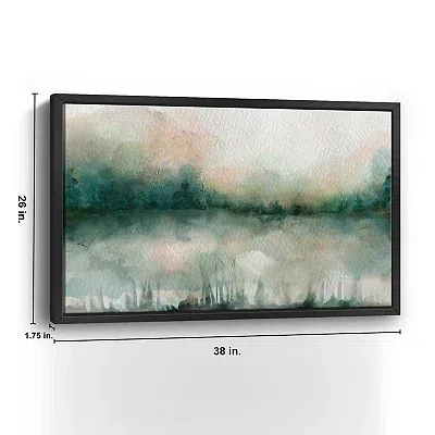 Kirkland's Abstract Foggy Marsh Framed Wall Art In Green