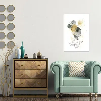 Kirkland's Mustard Yellow And Gray Abstract Canvas Art Print In Multi