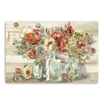 Kirkland's Poppies And Eucalyptus Canvas Wall Art In Multi