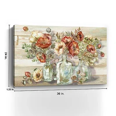 Kirkland's Poppies And Eucalyptus Canvas Wall Art In Multi