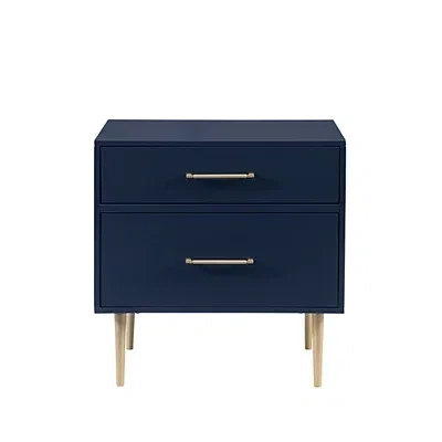Kirkland's 2-drawer Nightstand With Gold Hardware In Blue