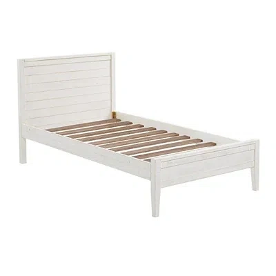 Kirkland's Rustic White Pine Panel Twin Bed Frame In White