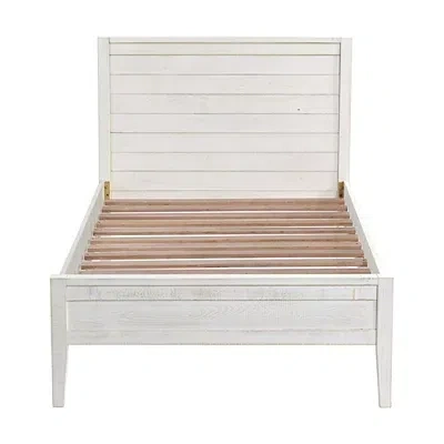 Kirkland's Rustic White Pine Panel Twin Bed Frame In White