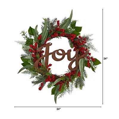 Kirkland's Foliage And Red Berry Joy Wreath In Multi