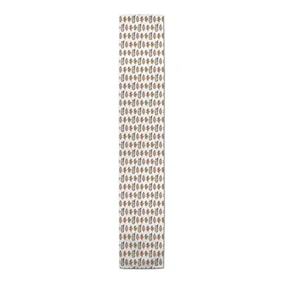 Kirkland's Neutral Leaf Pattern Table Runner In White
