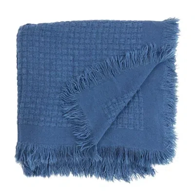 Kirkland's Waffle Weave Throw Blanket In Blue