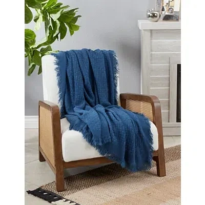 Kirkland's Waffle Weave Throw Blanket In Blue