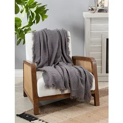 Kirkland's Waffle Weave Throw Blanket In Gray