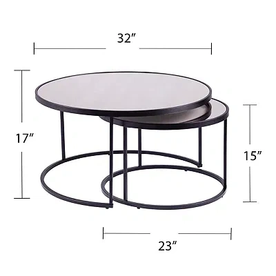 Kirkland's Round Mirrored Nesting Tables In Brown