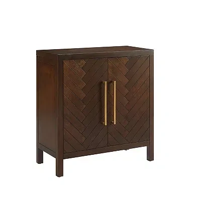 Kirkland's Mocha Mod Herringbone Cabinet In Brown