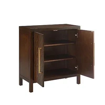 Kirkland's Mocha Mod Herringbone Cabinet In Brown
