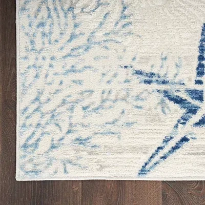 Kirkland's Aquamarine Starfish Coastal Area Rug In Gray