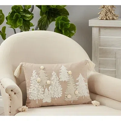 Kirkland's Neutral Tree Village Down Lumbar Pillow In Gray
