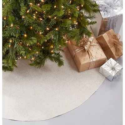 Kirkland's Simple Beige Linen Blend Tree Skirt In Neutral