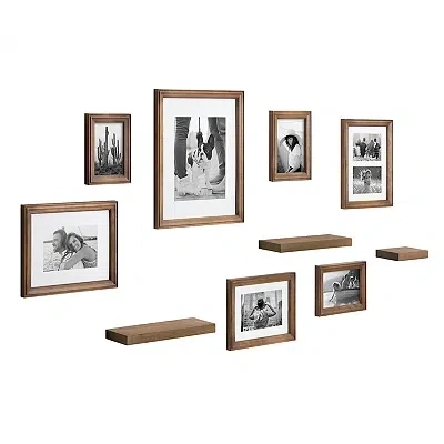 Kirkland's Gallery Wall Frame And Shelf Set In Brown